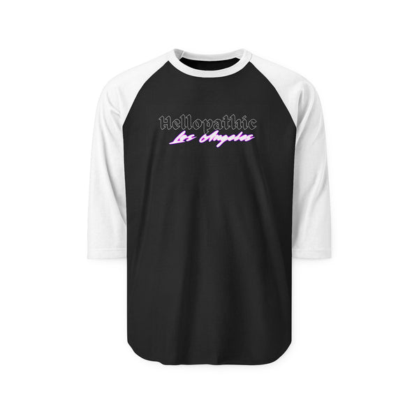 Hellopathic Los Angeles 3/4 Sleeve Raglan Shirt Black w/ White sleeves