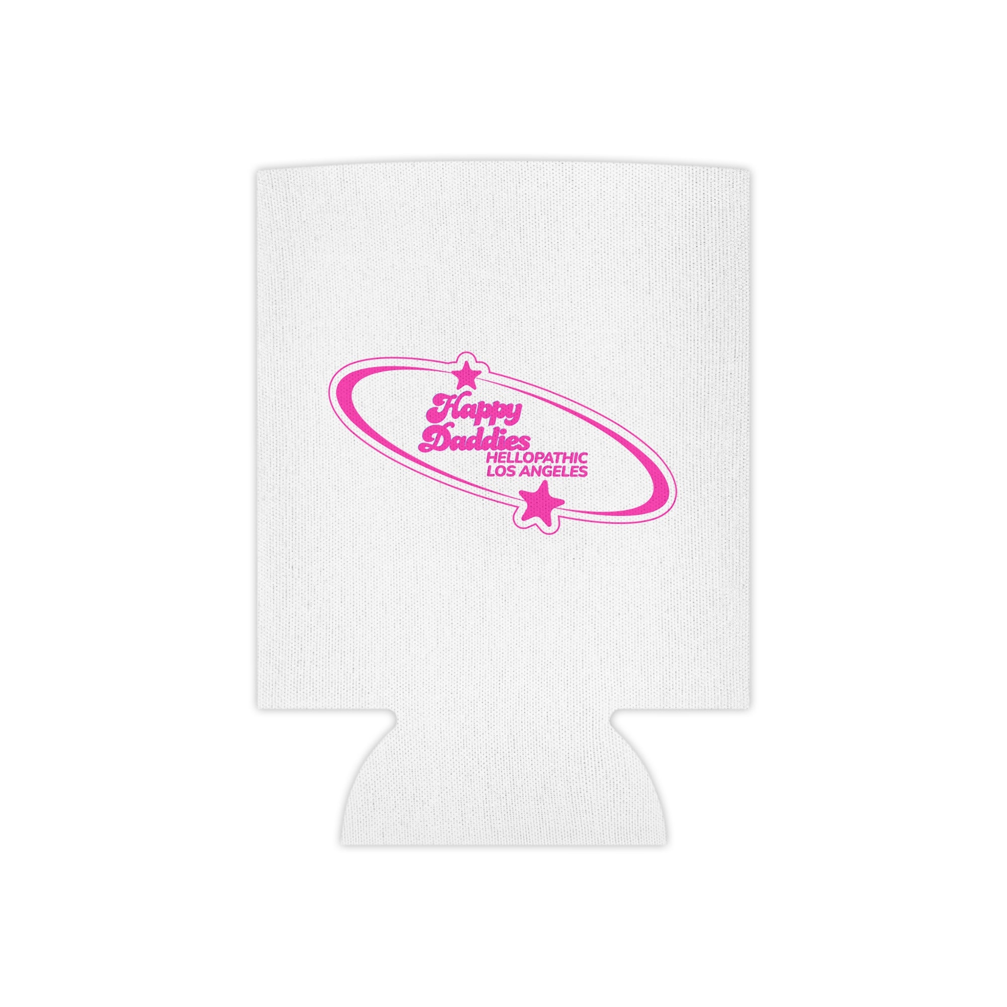 Happy Daddies Can Cooler – Pink Retro Logo Drink Koozie